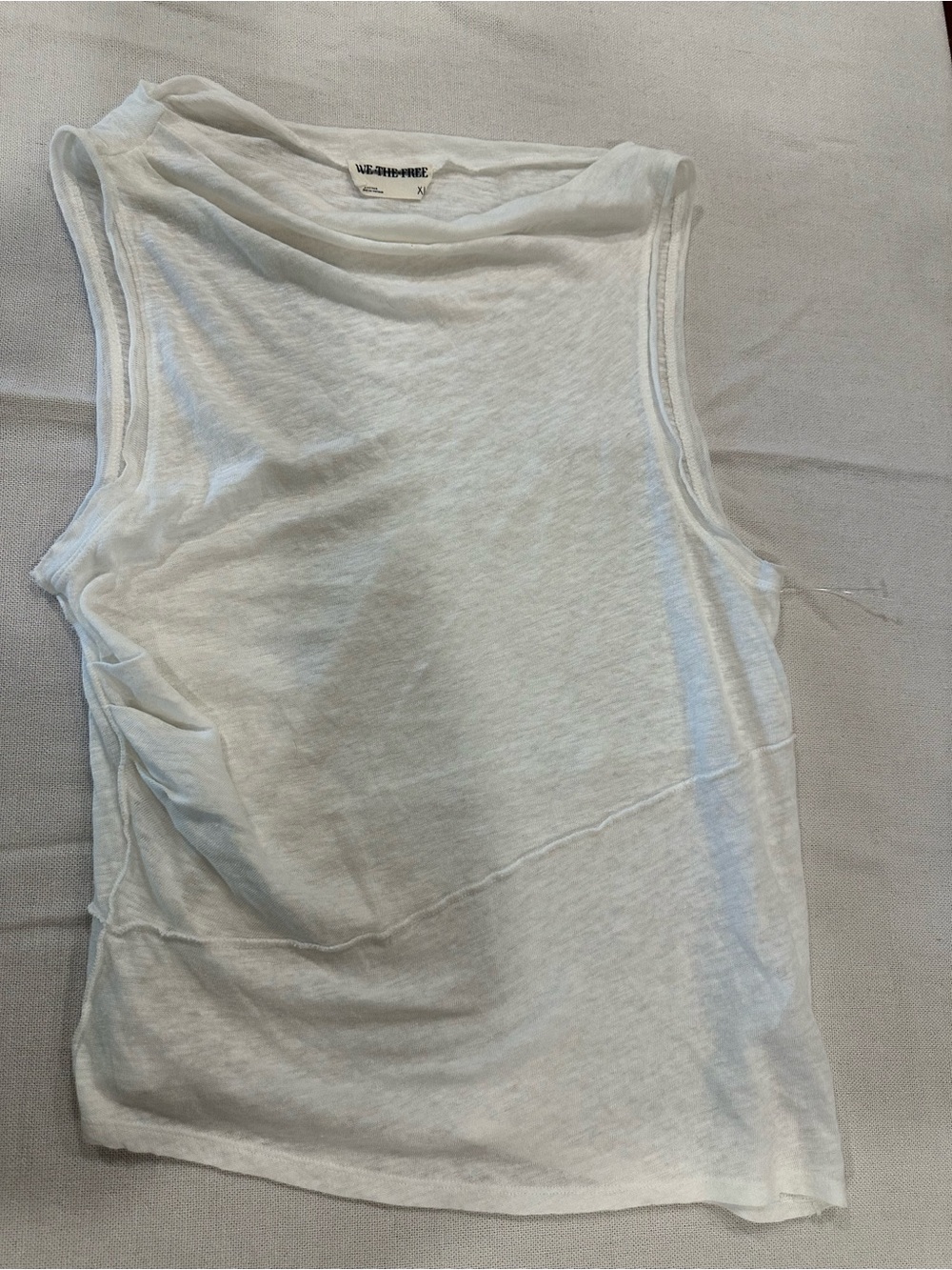 We The Free White Slub Knit Tank